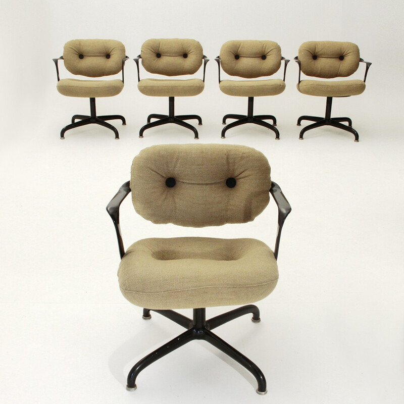 Set of 5 model 2328 chairs by Andrew Morrison & Bruce Hannah for Knoll - 1970s