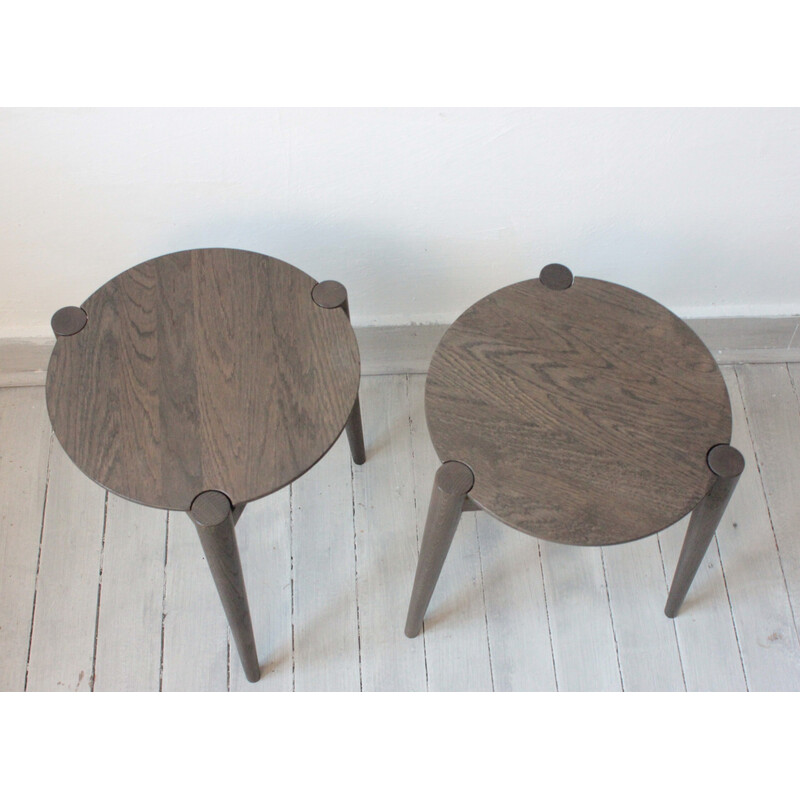 Pair of vintage stools model J160 by Lundgaard Weigelt for Fdb Møbler, Denmark