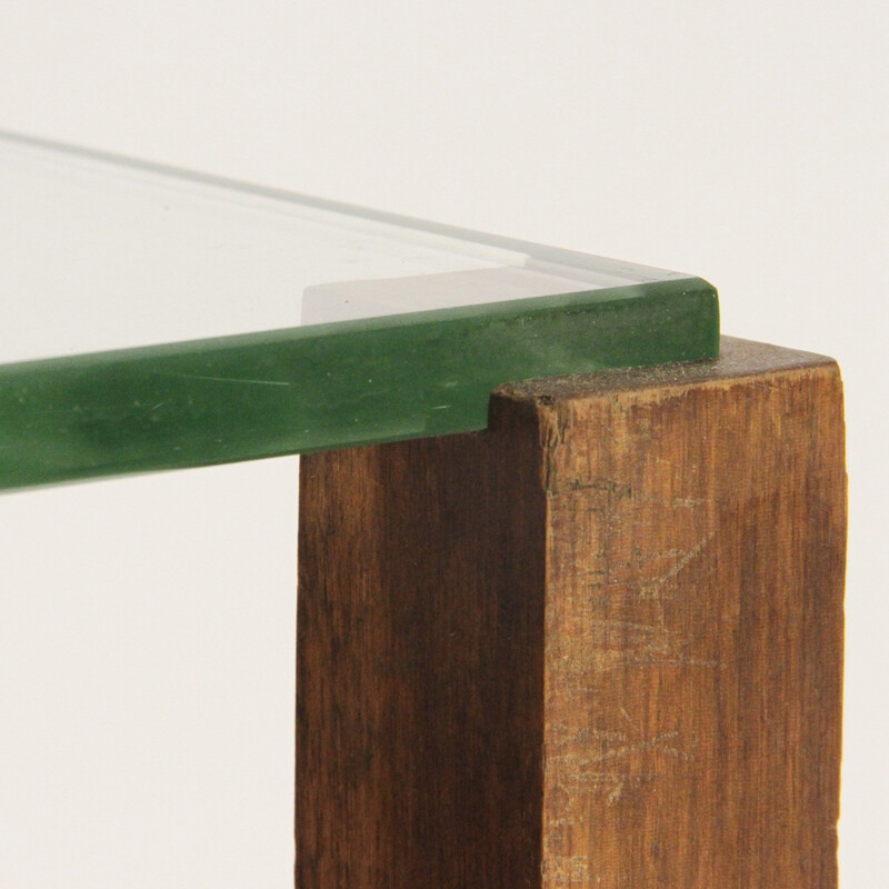 Table basse italienne avec dessus en verre - 1960