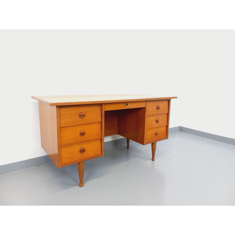 Vintage teak executive desk, 1960