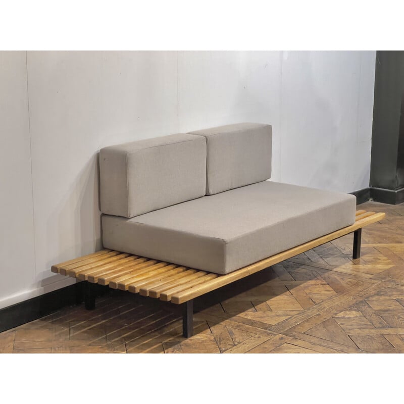 Vintage Cansado bench seat by Charlotte Perriand for Steph Simon, 1954