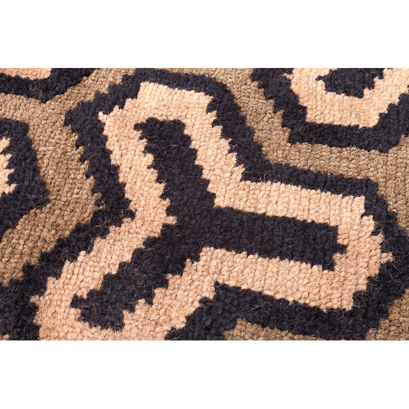 Vintage Art Deco wool rug with geometric patterns, 1930