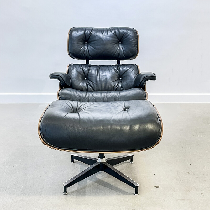 Fauteuil vintage en palissandre de Rio de Charles et Ray Eames pour Herman Miller, 1970