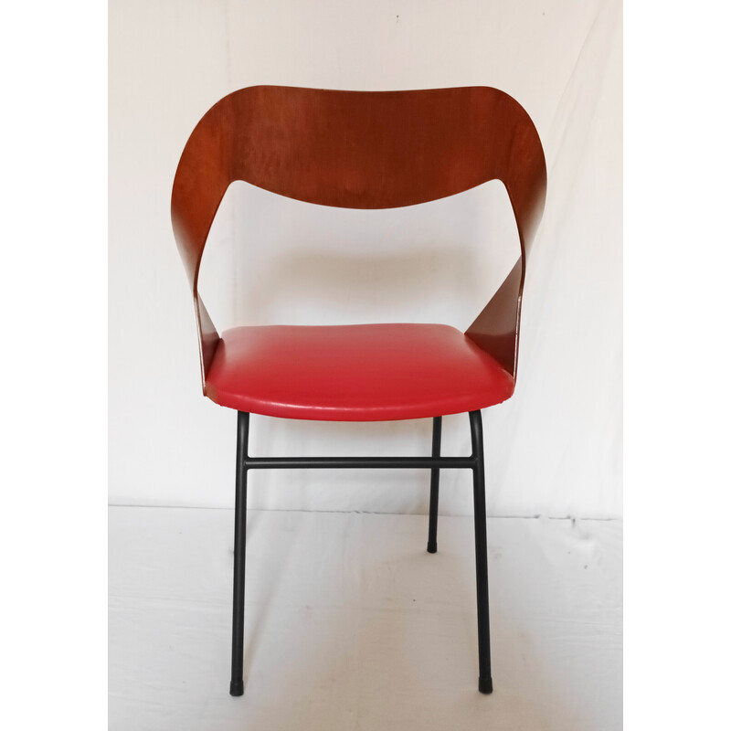 Vintage bentwood and metal chair by Louis Paolozzi for La Maison Zol, 1960