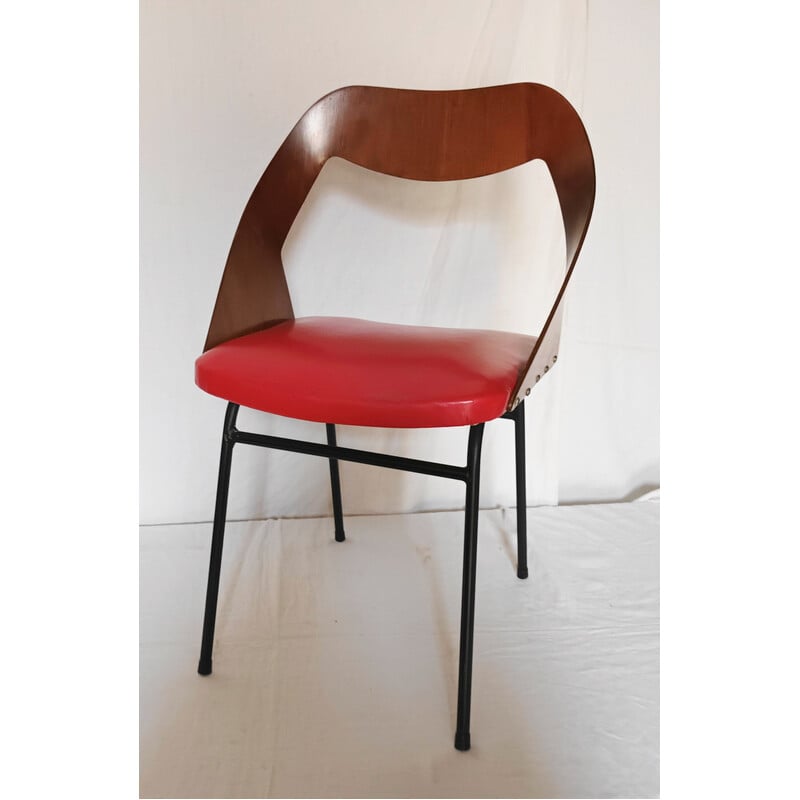 Vintage bentwood and metal chair by Louis Paolozzi for La Maison Zol, 1960