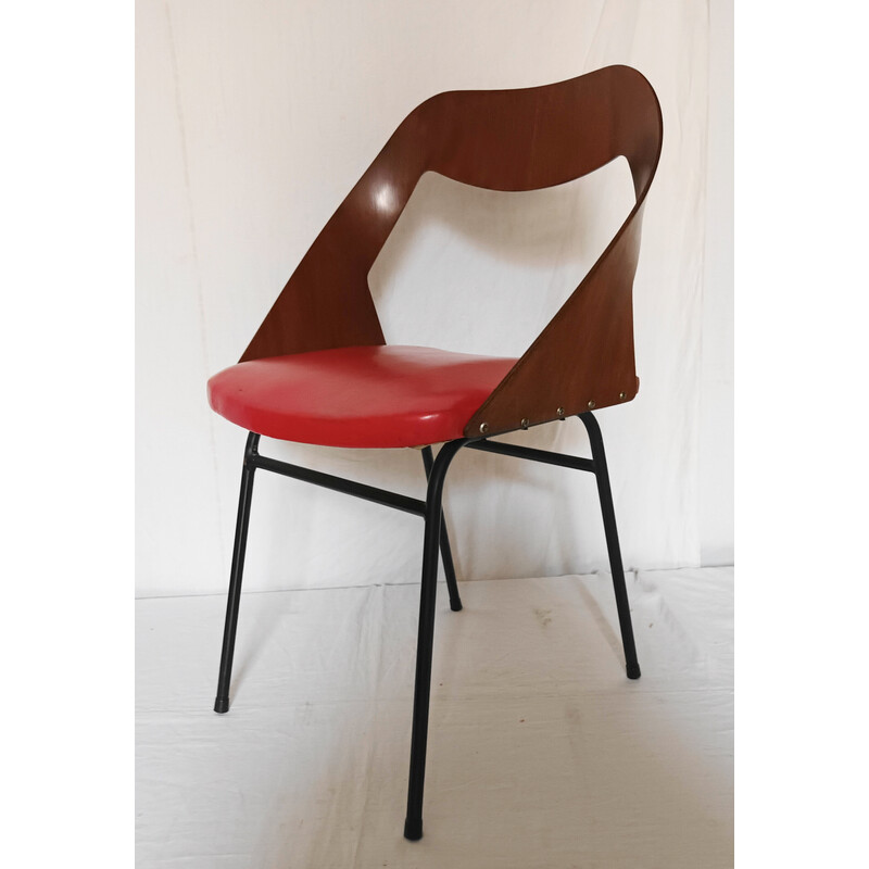 Vintage bentwood and metal chair by Louis Paolozzi for La Maison Zol, 1960