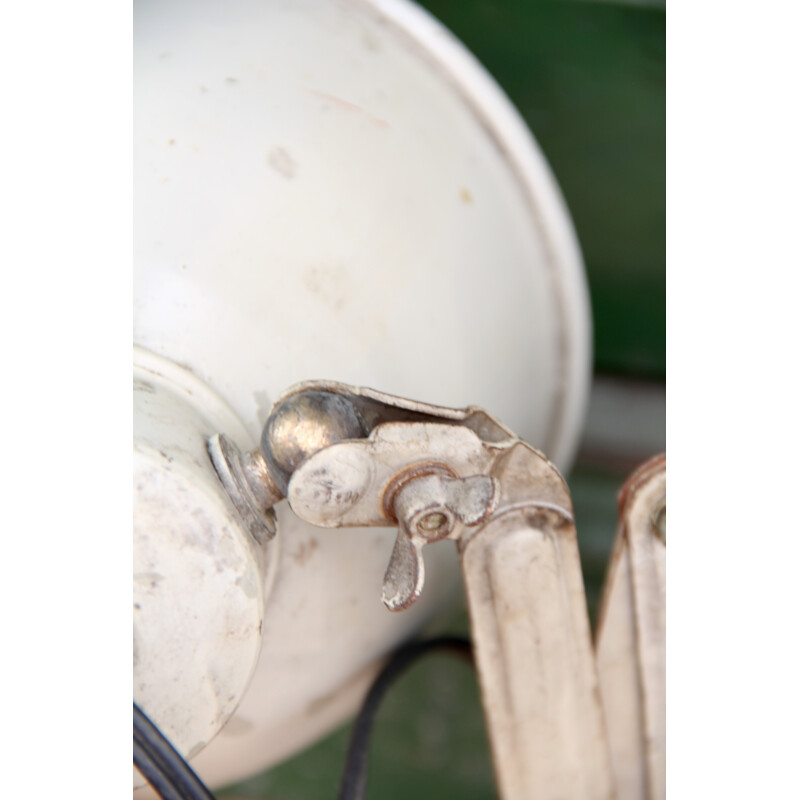 Vintage industrial beige scissor lamp in metal - 1940s