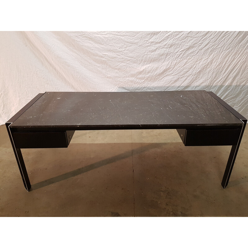Black marble desk by Georges Frydman produced by Efa - 1970s
