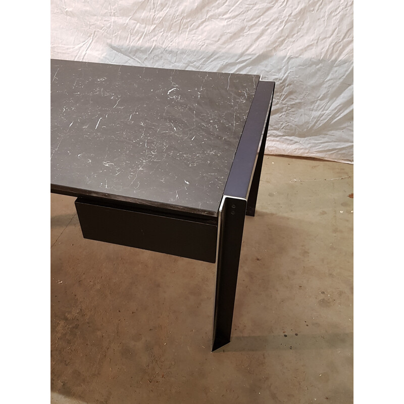 Black marble desk by Georges Frydman produced by Efa - 1970s