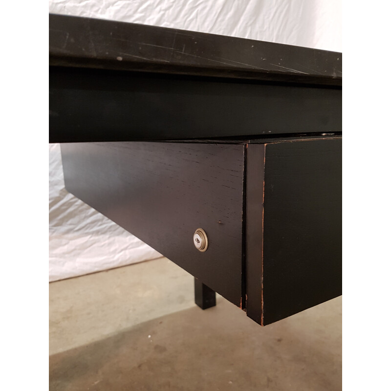 Black marble desk by Georges Frydman produced by Efa - 1970s