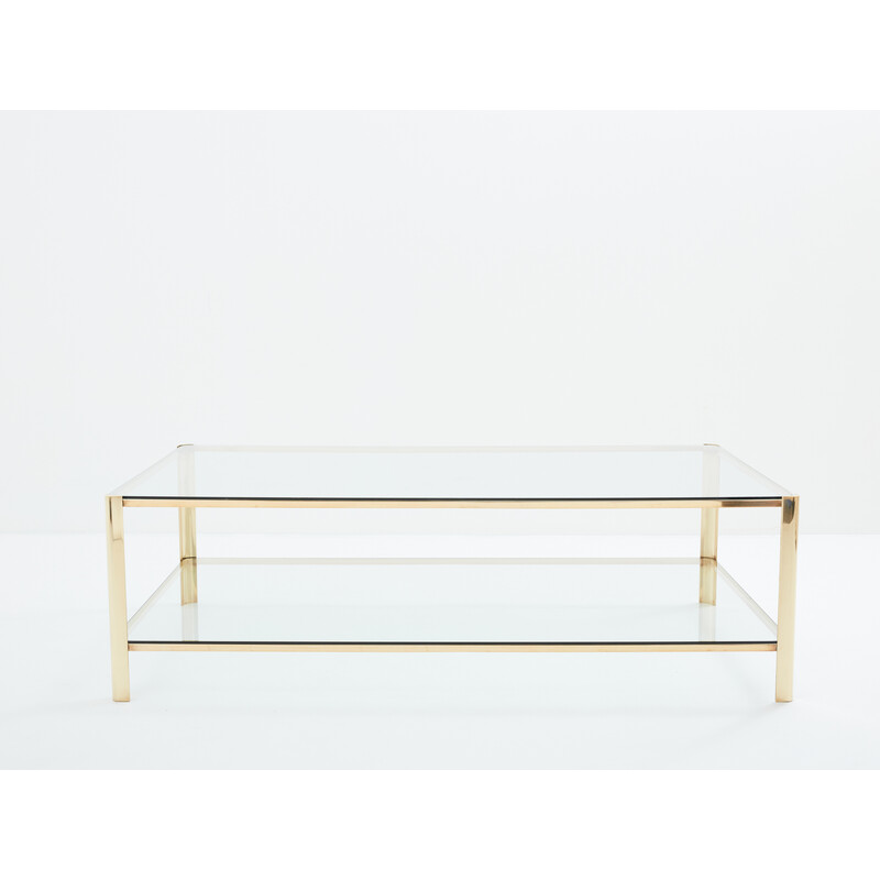 Vintage solid bronze coffee table by Jacques Théophile Lepelletier for Broncz, 1960