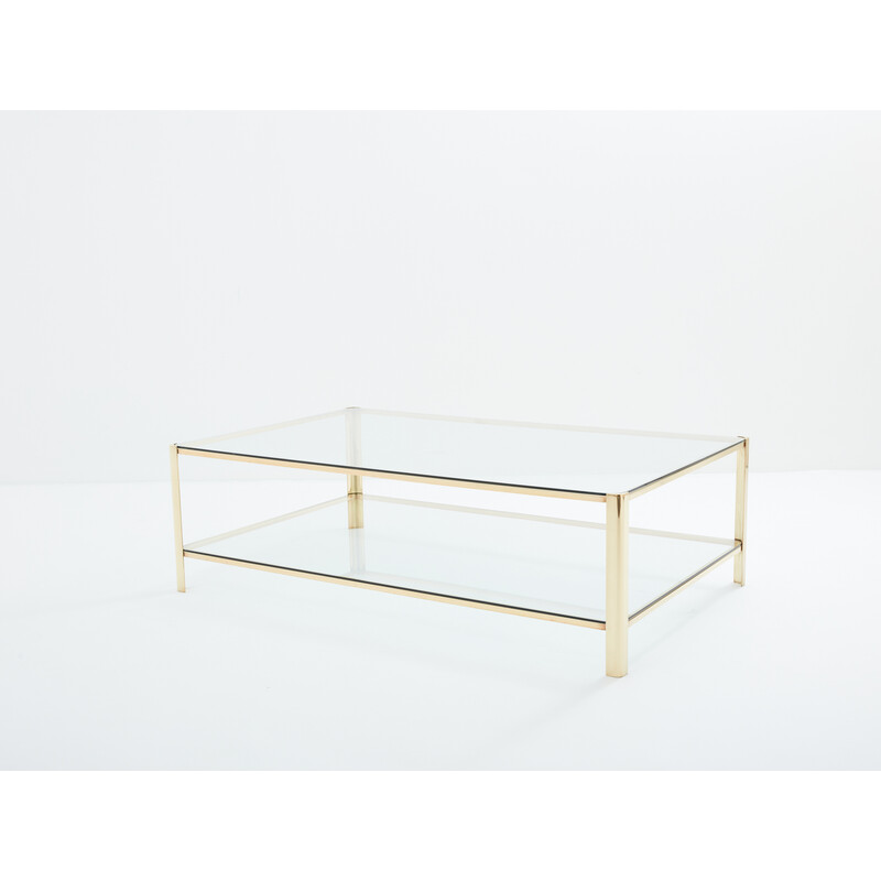Vintage solid bronze coffee table by Jacques Théophile Lepelletier for Broncz, 1960