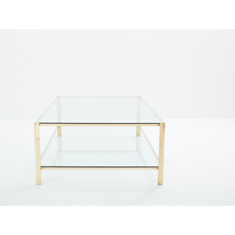 Table basse vintage en bronze massif par Jacques Théophile Lepelletier pour Broncz, 1960