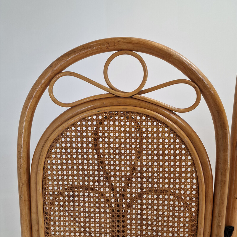 Vintage rattan and wicker screen, Italy 1960