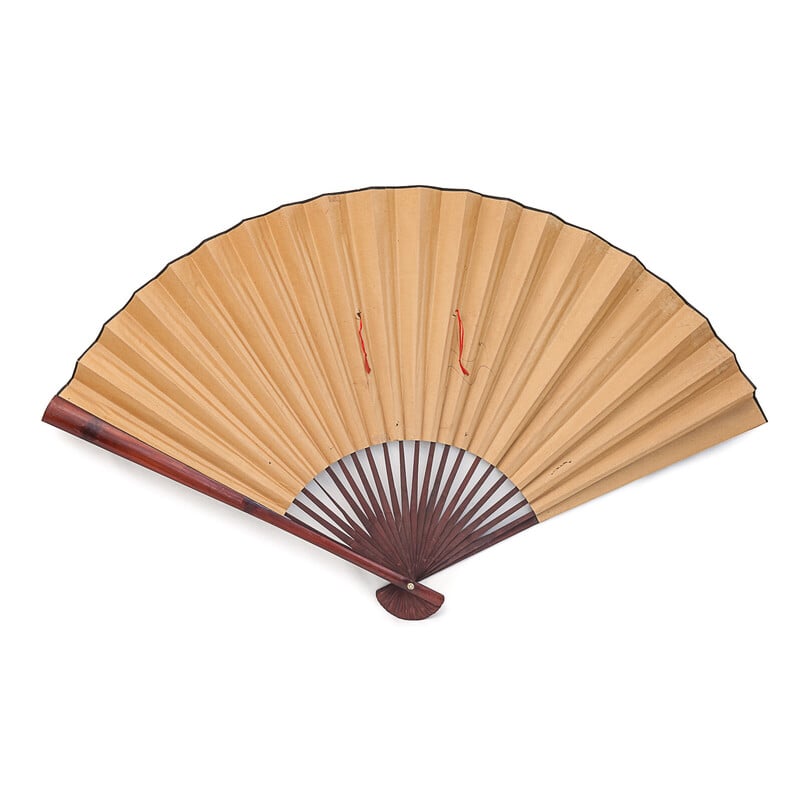 Vintage hand-painted paper fan, China 1930