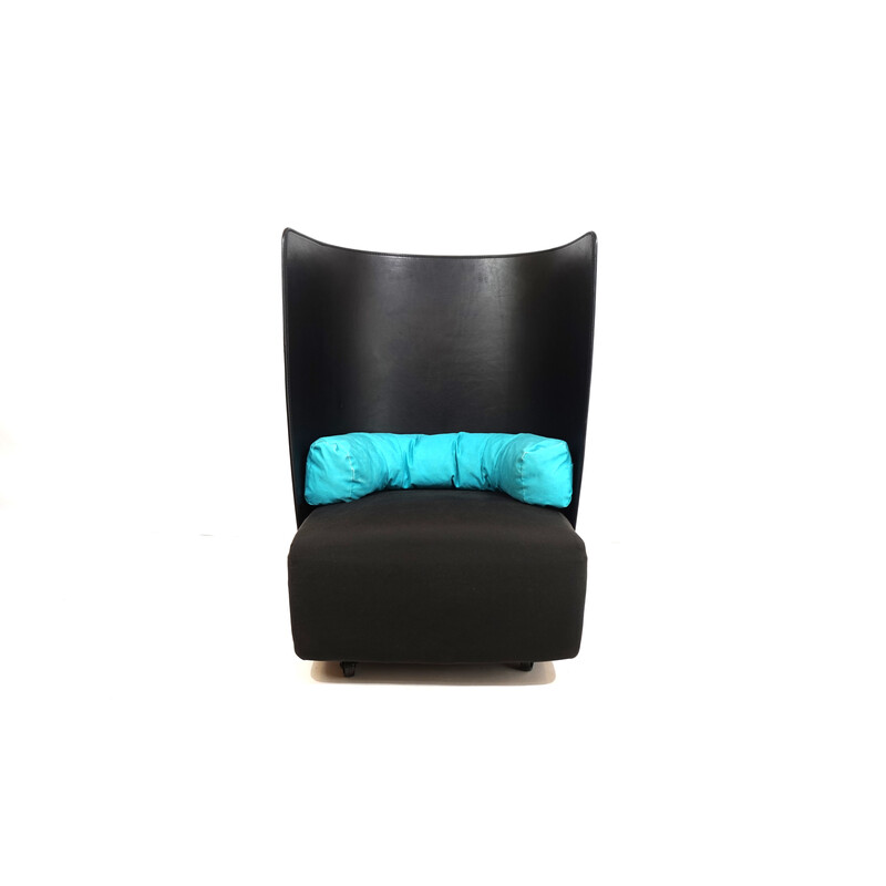 Vintage black fabric chair by Gionathan de Pas and Donato D'Urbino for Zanotta Campo, Italy