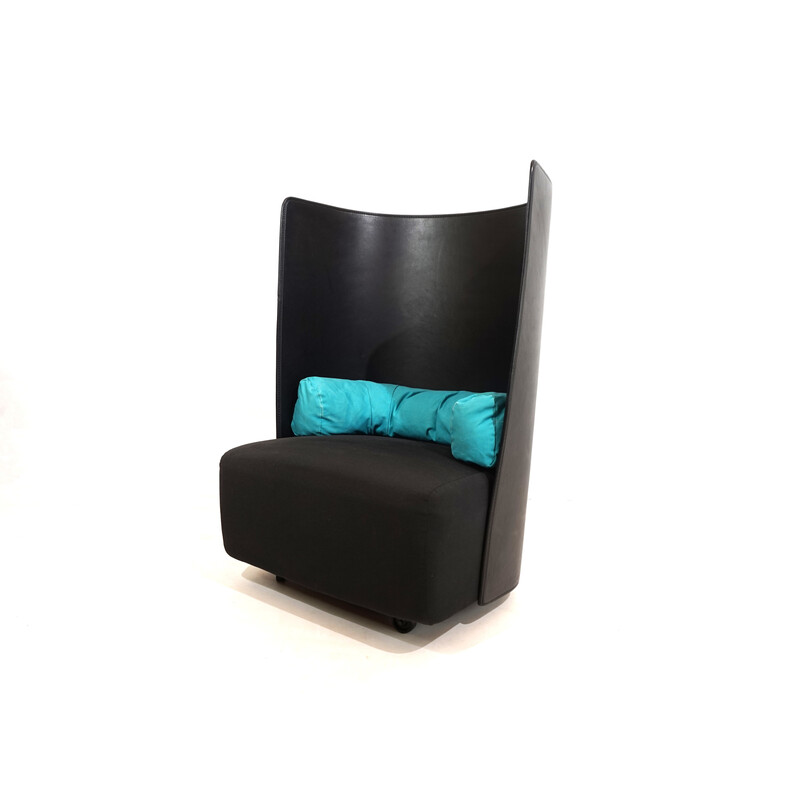 Vintage black fabric chair by Gionathan de Pas and Donato D'Urbino for Zanotta Campo, Italy