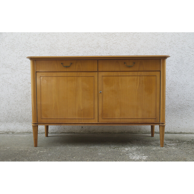 Cherry wood sideboard with 2 doors and 2 drawers - 1950s