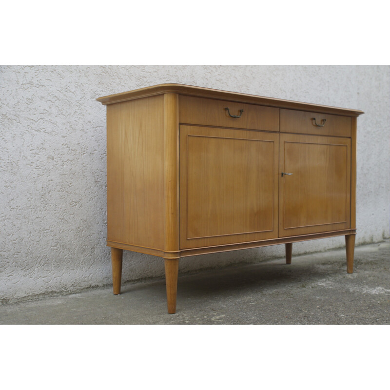 Cherry wood sideboard with 2 doors and 2 drawers - 1950s