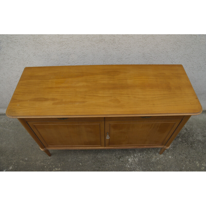 Cherry wood sideboard with 2 doors and 2 drawers - 1950s