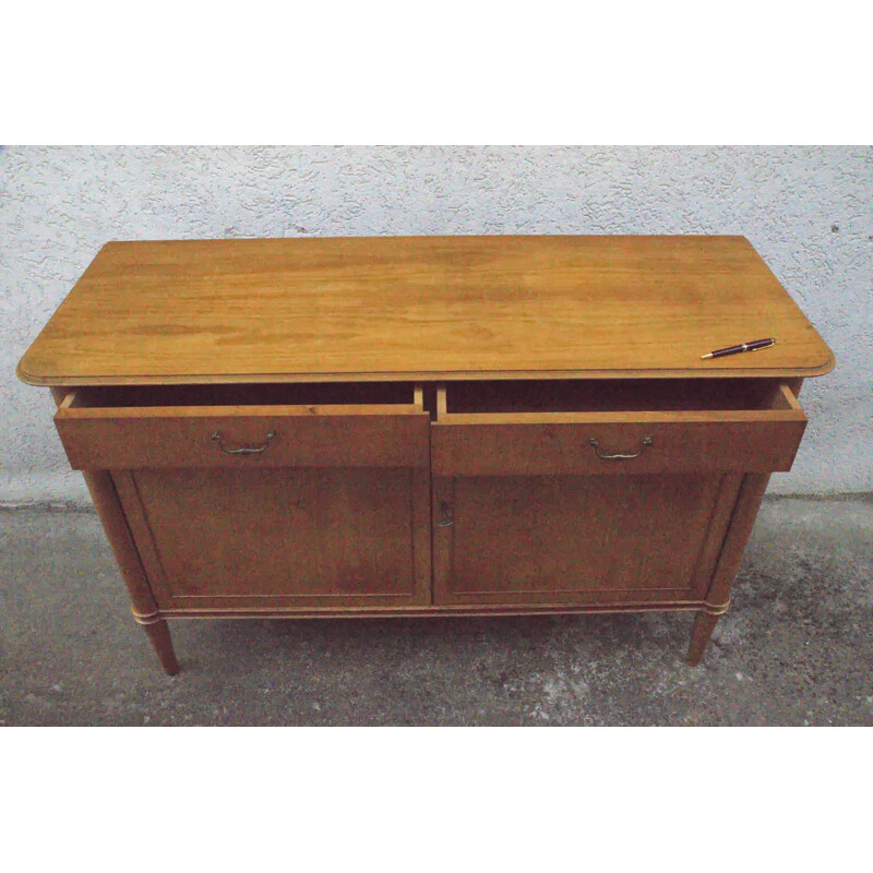 Cherry wood sideboard with 2 doors and 2 drawers - 1950s