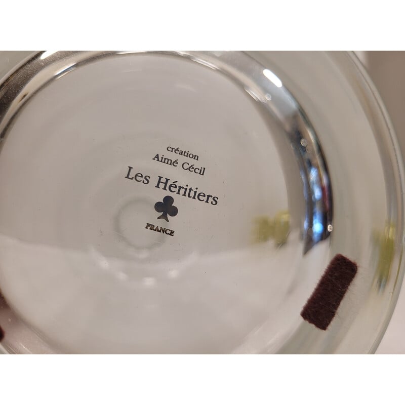Paire de carafes vintage en verre avec bouchon en céramique pour Roche Bobois, France