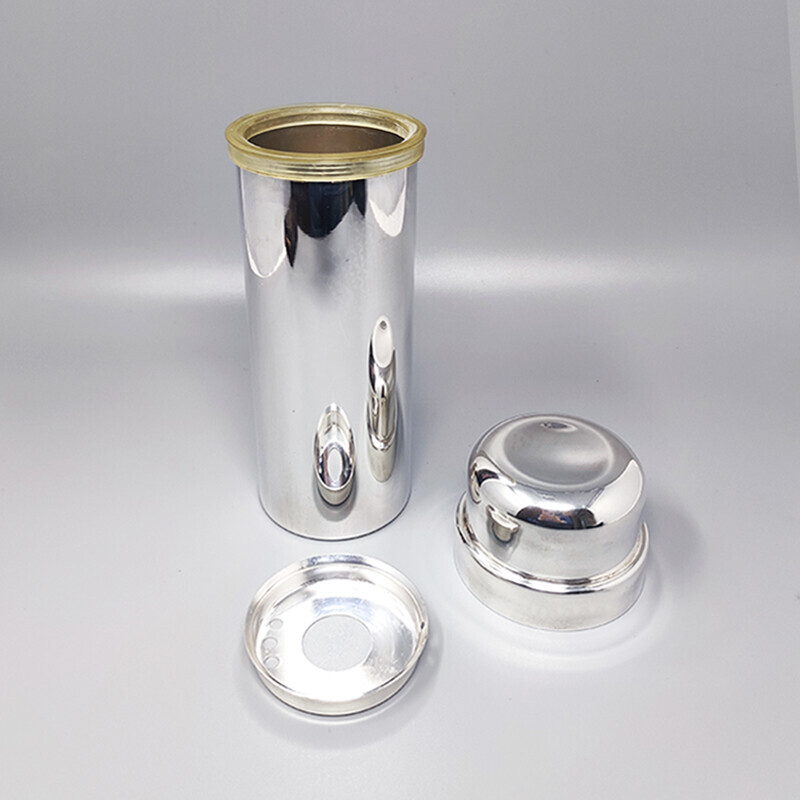 Vintage silver plated cocktail shaker by P.M., Italy 1960