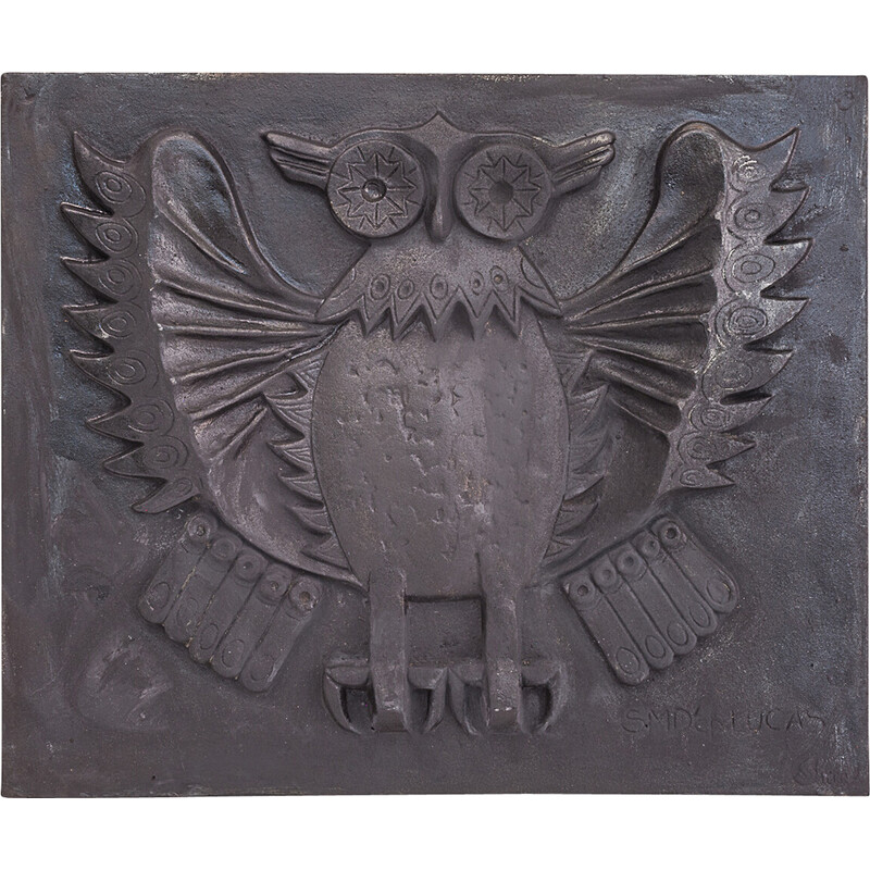 Vintage cast iron fireback by Lucas for Fonderie Stern, 1970