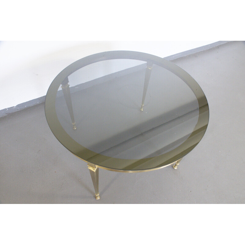 Italian coffee table made of brass and glass - 1960s