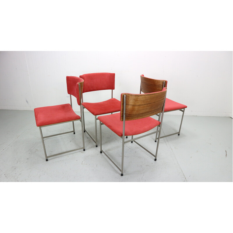 Conjunto de 4 cadeiras de jantar vintage modelo SM08 de Cees Braakman para Ums Pastoe, Holanda 1960