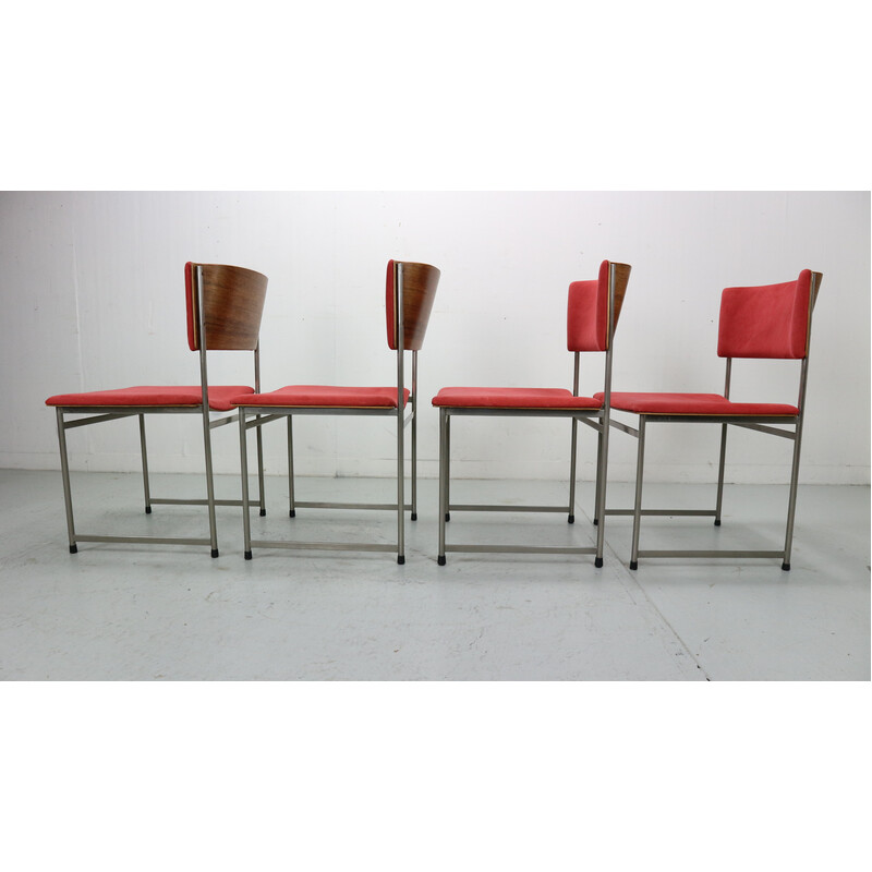 Set of 4 vintage dining chairs model SM08 by Cees Braakman for Ums Pastoe, Netherlands 1960