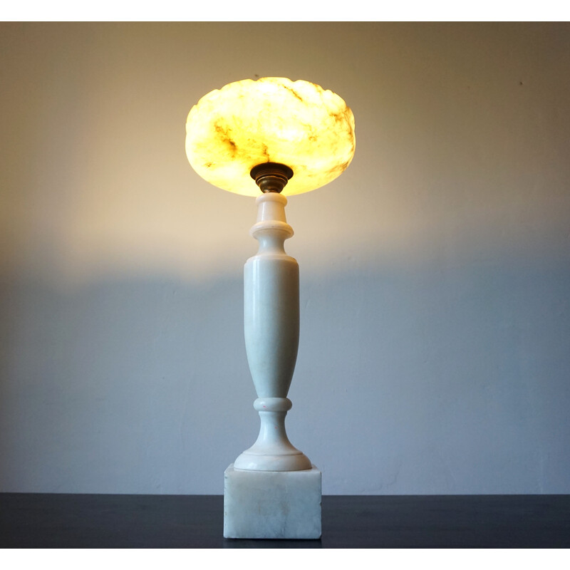 Lampe de table vintage socle en marbre, France 1900
