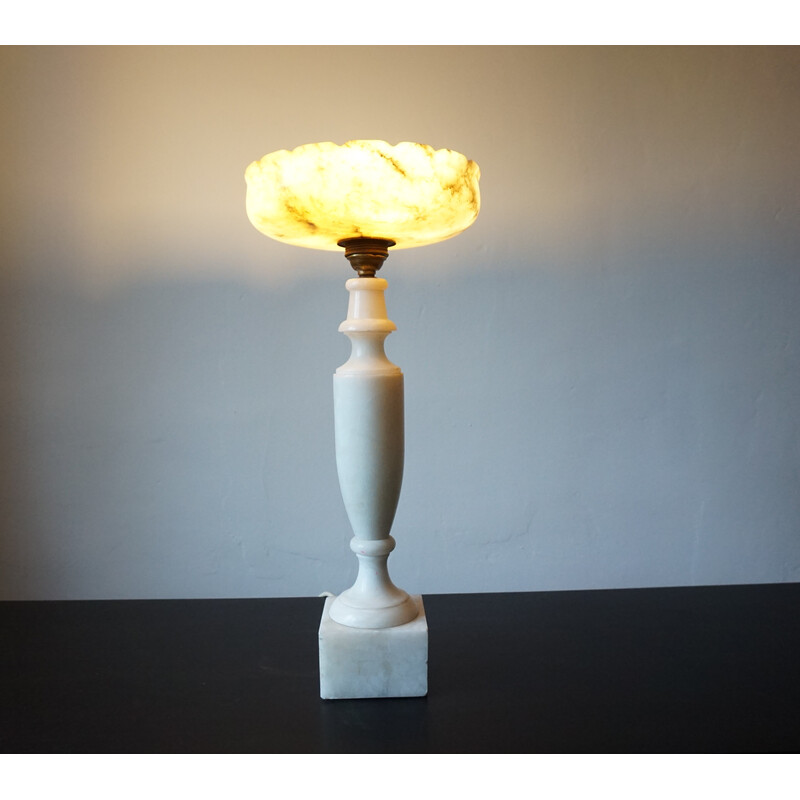 Vintage table lamp with marble base, France 1900