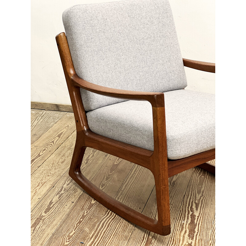 Vintage rocking chair in solid teak by Ole Wanscher for France and Son, Denmark 1950