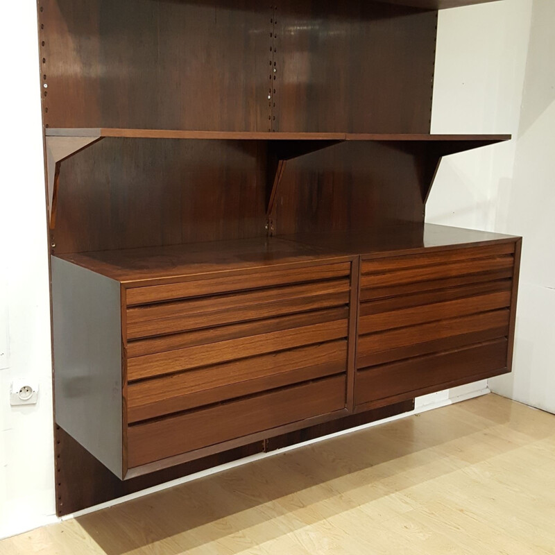 Rosewood wall storage unit de Poul Cadovius for Royal System - 1960s