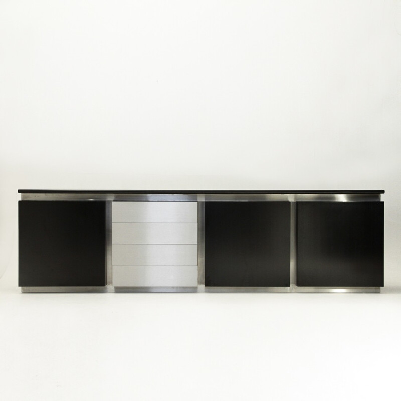 Black and white Parioli sideboard by Lodovico Acerbis and Giotto Stoppino for Acerbis - 1970s