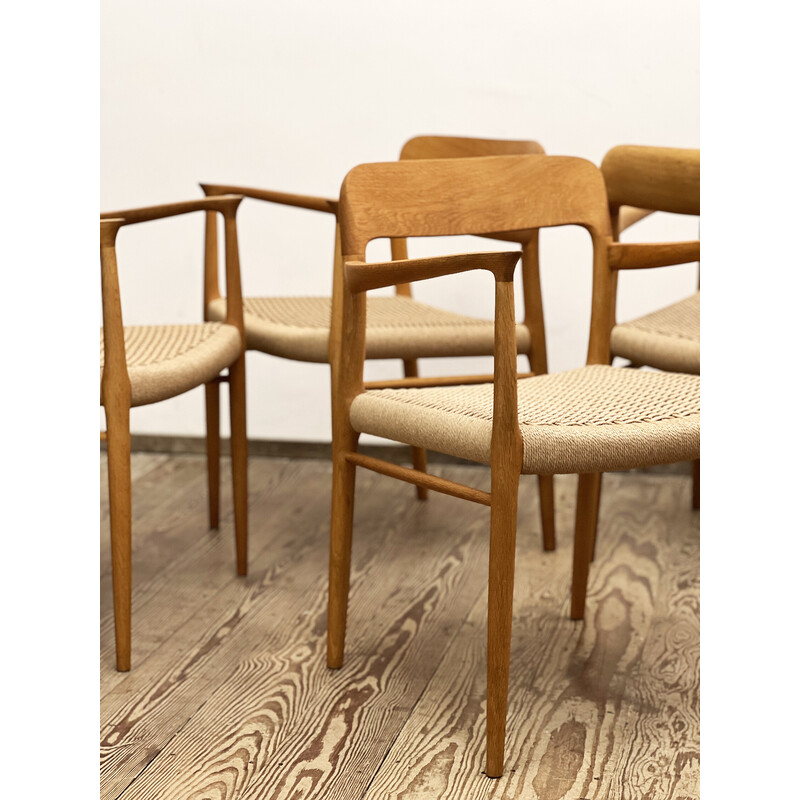 Set of 4 vintage model 56 oak chairs by Niels O. Møller for J.L. Mollers Møbelfabrik, Denmark 1950
