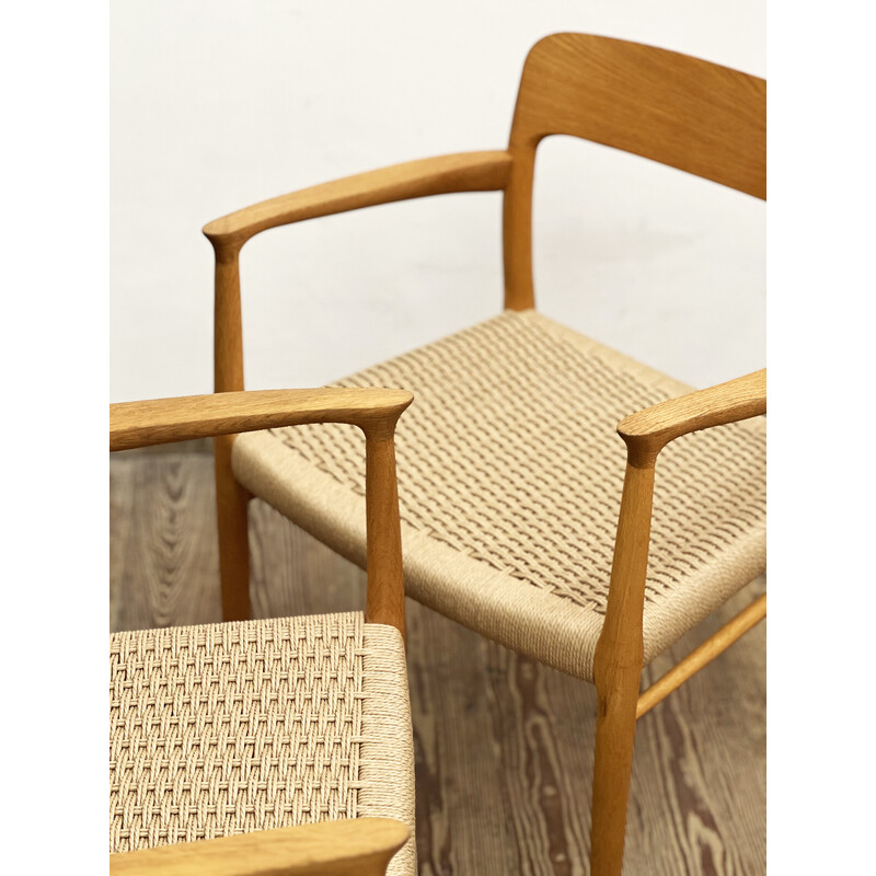 Set of 4 vintage model 56 oak chairs by Niels O. Møller for J.L. Mollers Møbelfabrik, Denmark 1950