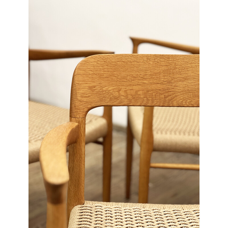 Set of 4 vintage model 56 oak chairs by Niels O. Møller for J.L. Mollers Møbelfabrik, Denmark 1950