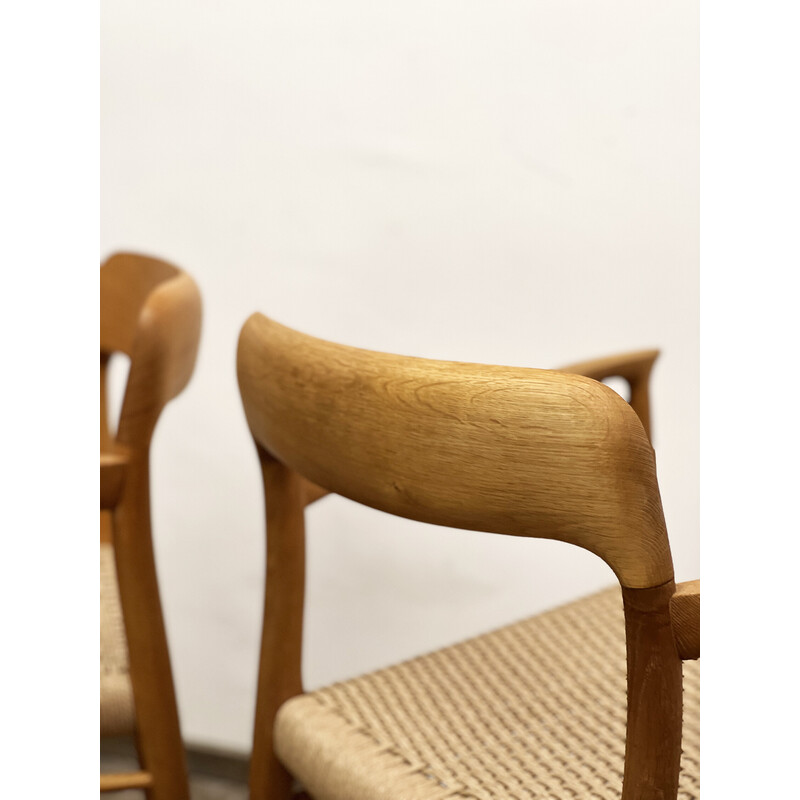 Set of 4 vintage model 56 oak chairs by Niels O. Møller for J.L. Mollers Møbelfabrik, Denmark 1950