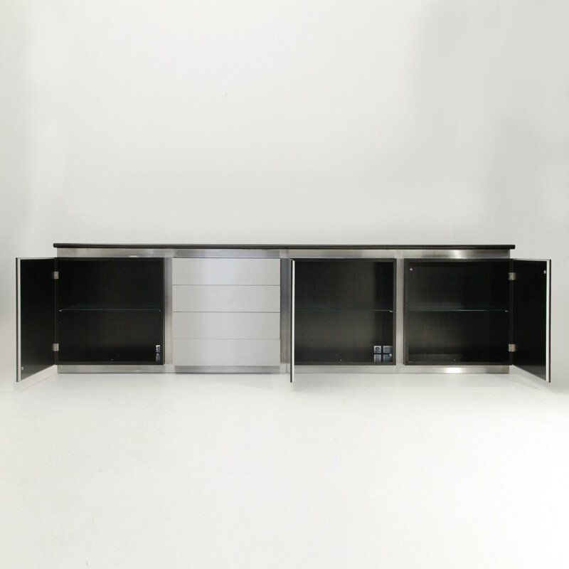 Black and white Parioli sideboard by Lodovico Acerbis and Giotto Stoppino for Acerbis - 1970s