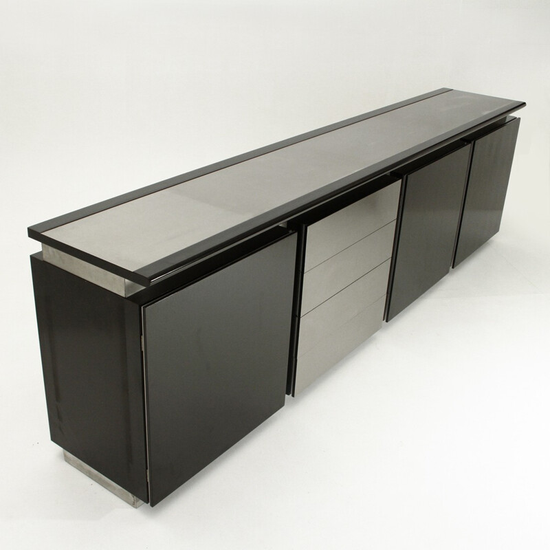 Black and white Parioli sideboard by Lodovico Acerbis and Giotto Stoppino for Acerbis - 1970s