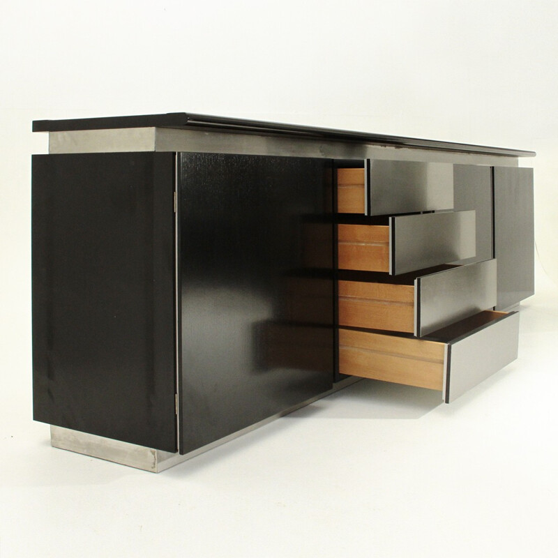 Black and white Parioli sideboard by Lodovico Acerbis and Giotto Stoppino for Acerbis - 1970s