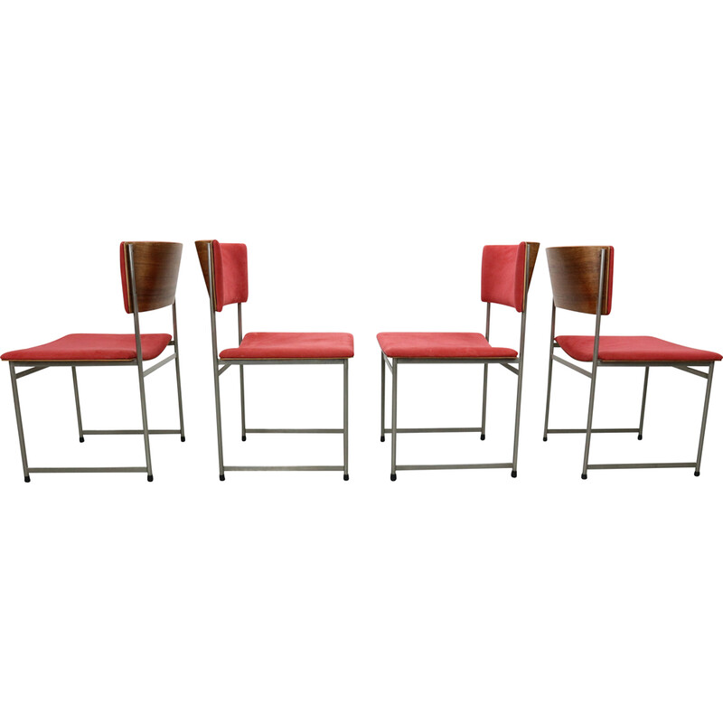 Set of 4 vintage dining chairs model SM08 by Cees Braakman for Ums Pastoe, Netherlands 1960