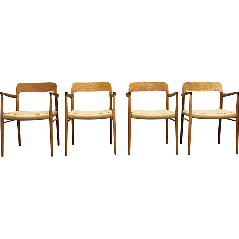 Lot de 4 chaises vintage modèle 56 en chêne par Niels O. Møller pour J.L. Mollers Møbelfabrik, Danemark 1950