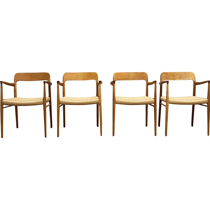 Set of 4 vintage model 56 oak chairs by Niels O. Møller for J.L. Mollers Møbelfabrik, Denmark 1950