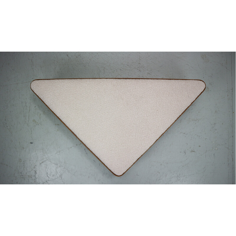 Contraplacado triangular vintage com elemento de assento em tecido, 1970