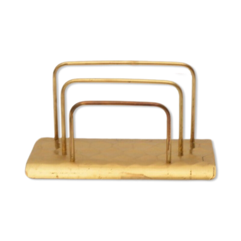 Vintage brass letter holder, Belgium 1950