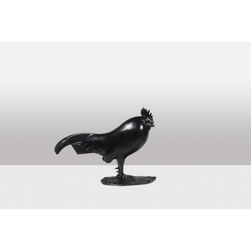 Vintage bronze “Sleeping Rooster” sculpture by François Pompon for Fonderie Valsuani, 2006