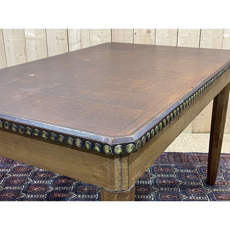 Vintage Art Deco walnut desk table, 1930